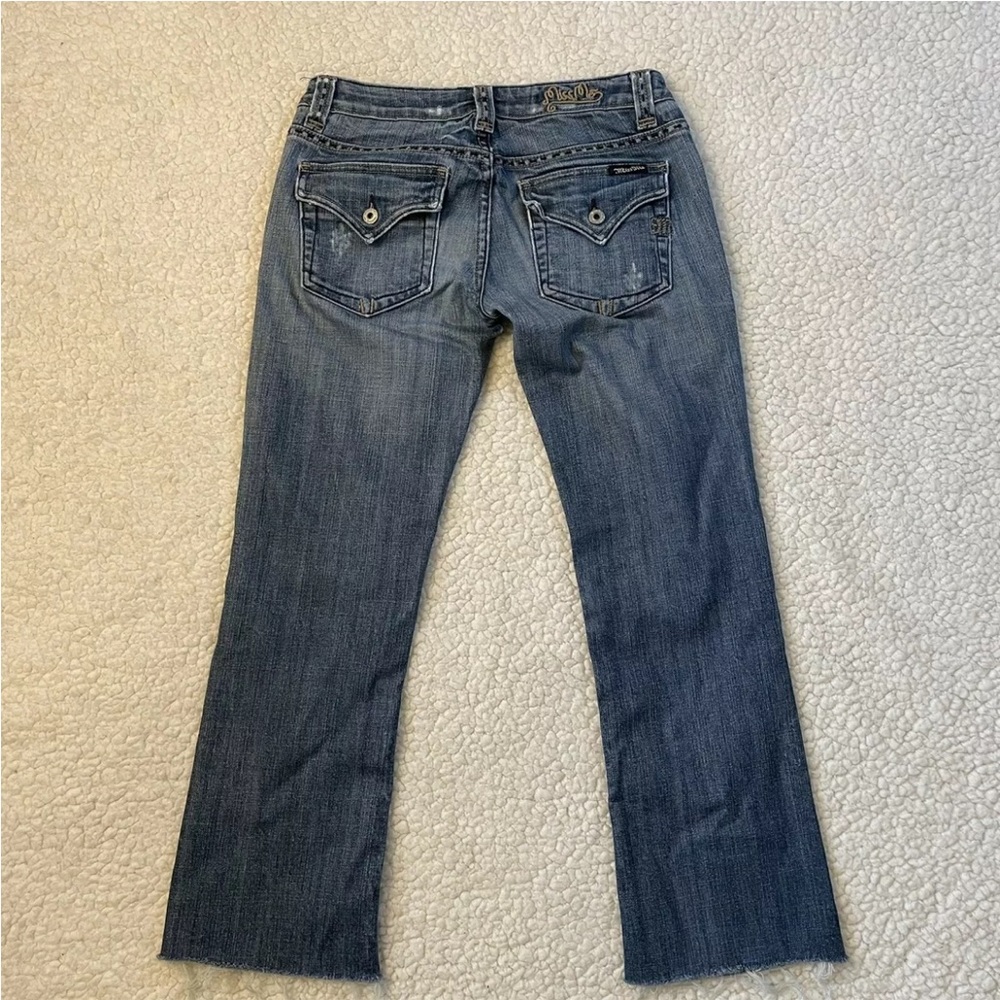 Miss Me women’s flap pocket boot cut jeans size 29 altered raw hem